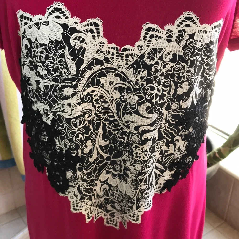 Soma hot pink loungewear sleep shirt with heart - Picture 2 of 6